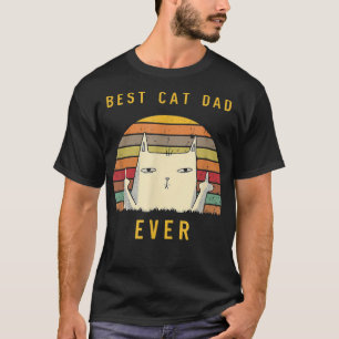 Retro Best Cat Vater Ever Cat Lover Funny Cat Dadd T-Shirt