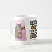 Retro Best Cat Vater je 2 Foto Kaffeetasse (Vorderseite Links)