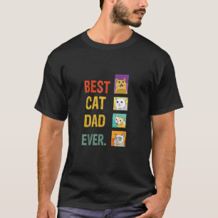 Retro Best Cat Vater je Meow Cat Kitty Cat Daddy T-Shirt