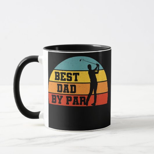 Retro Best Dad By Par Funny Golf Player Papa Tasse (Links)
