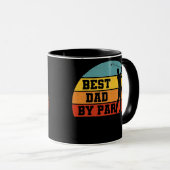 Retro Best Dad By Par Funny Golf Player Papa Tasse (VorderseiteRechts)