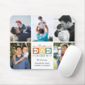Retro Best Dad Ever Custom Photo Collage Mousepad (Mit Mouse)