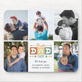 Retro Best Dad Ever Custom Photo Collage Mousepad (Vorne)