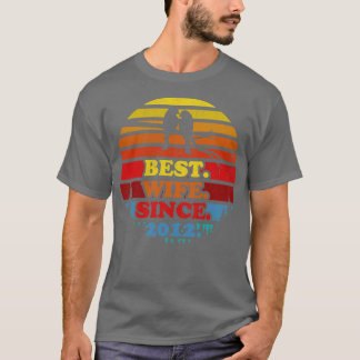 Retro Best Ehefrau seit 2012 Sunset Wedding Annive T-Shirt
