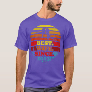 Retro Best Ehefrau seit 2013 Sunset Wedding Annive T-Shirt