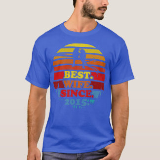 Retro Best Ehefrau seit 2015 Sunset Wedding Annive T-Shirt