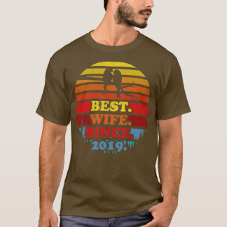 Retro Best Ehefrau seit 2019 Sunset Wedding Annive T-Shirt