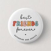 Retro Best Friends Forever | Besties Geschenke Button (Vorderseite)