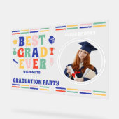 Retro Best Grad Foto Abschluss Willkommen Acrylschild (Winkel)