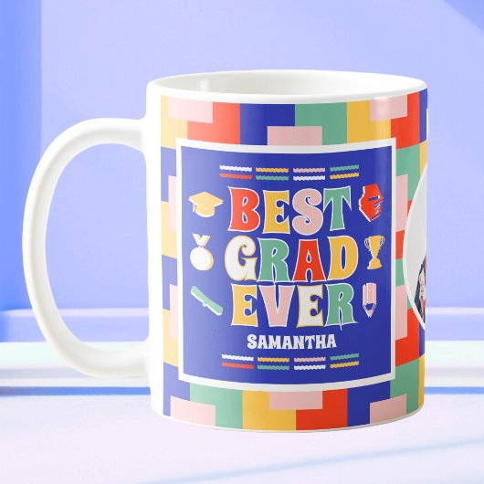 Retro Best Grad Foto Blue Abschluss Kaffeetasse
