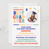 Retro Best Grad Foto Graduation Party Einladung (Vorderseite)