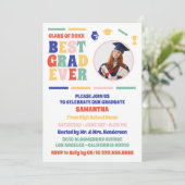 Retro Best Grad Foto Graduation Party Einladung (Stehend Vorderseite)