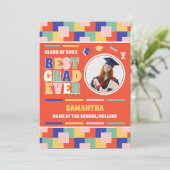 Retro Best Grad Foto Red Abschluss Ankündigung (Stehend Vorderseite)