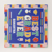 Retro Best Grad je Blue Abschluss Puzzle (Horizontal)