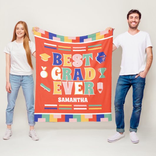 Retro Best Grad je Red Abschluss Fleecedecke (Beispiel)