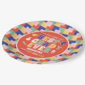 Retro Best Grad je Red Graduation Party Pappteller (Schrägansicht)