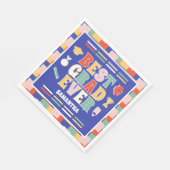 Retro Best Grad jemals Blue Graduation Party Serviette (Ecke)