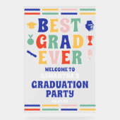 Retro Best Graduation Party - Willkommen Acrylschild (Vorderseite)