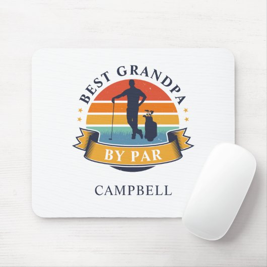 Retro Best Grandpa By von Personalized Golfer Dad Mousepad (Mit Mouse)