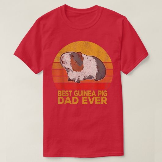 Retro Best Guinea Pig Dad Ever Wheek Guinea Pig Da T-Shirt (Design vorne)