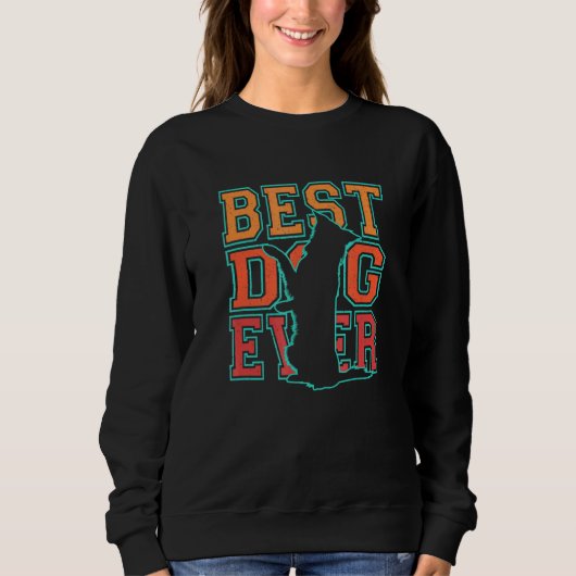Retro Best Hund je Border Collie Design Sweatshirt (Vorderseite)