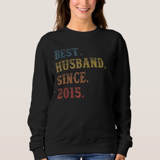 Retro Best Husband Seit 2015 7. Wedding Anivers Sweatshirt (Vorderseite)