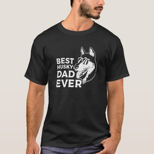 Retro Best Husky Dad Ever Siberian Huskies T-Shirt (Vorderseite)