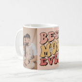 Retro Best Mama je benutzerdefiniertes Foto Kaffeetasse (Vorderseite Links)