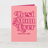 Retro Best Mama je rosa Groovy Mother Day Foto Karte (Vorderseite)