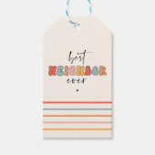 Retro Best Neighbour je Niedlich Geschenkanhänger (Vorderseite)