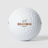 Retro Best Neighbour je Niedlich Golfball (Vorderseite)