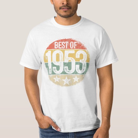 Retro Best of 1953 Birthday T-Shirt (Vorderseite)