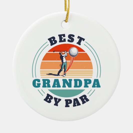 Retro Best Opa Par Custom Christmas Golfing Keramik Ornament (Vorne)