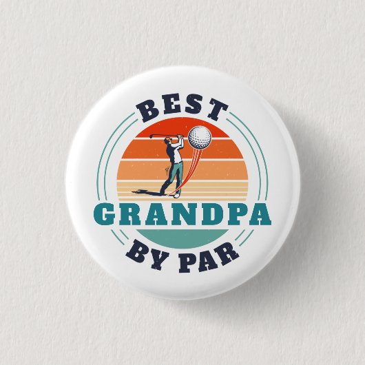 Retro Best Opa Par Custom Vaters Day Button (Vorderseite)