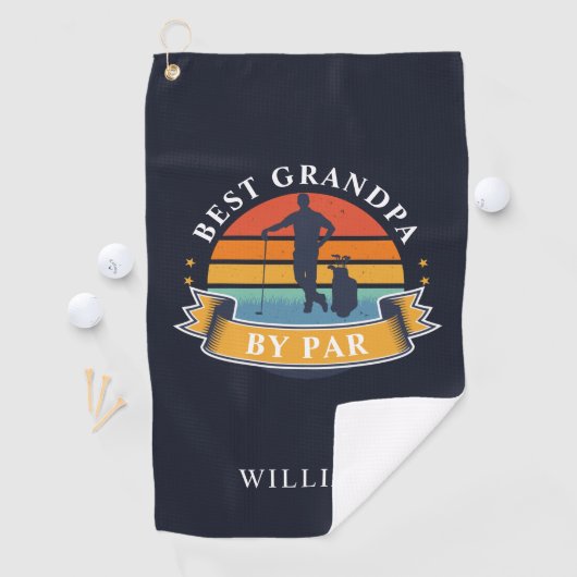 Retro Best Opa Par Personalisiert Golfer Golfhandtuch (Insitu)
