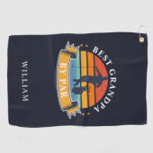 Retro Best Opa Par Personalisiert Golfer Golfhandtuch (Horizontal)