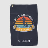Retro Best Opa Par Personalisiert Golfer Golfhandtuch (Vorderseite)
