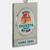 Retro Best Opa per Pay Custom Banner-Ornament Silber (Rechts)