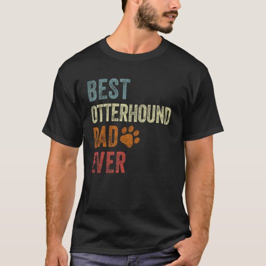 Retro Best Otterhound Dad Ever Otterhound Papa Fat T-Shirt (Vorderseite)