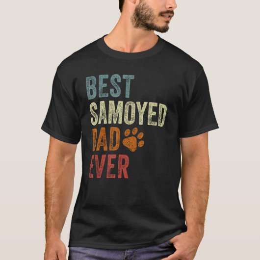 Retro Best Samoyed Dad Ever Samoyed Papa Father's T-Shirt (Vorderseite)