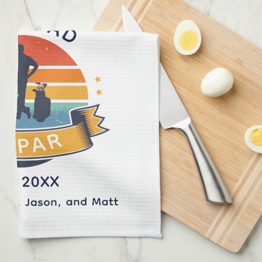 Retro Best Vater by Par Golfo Lover Custom Geschirrtuch (Viertel Falte)