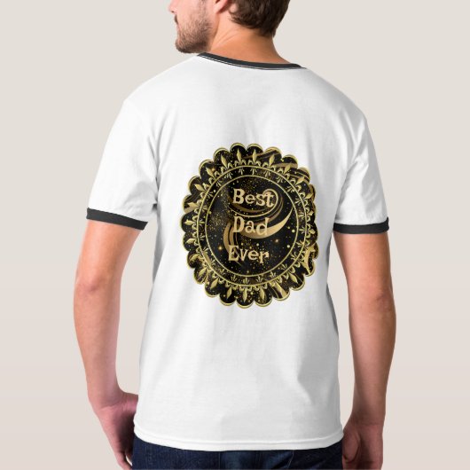 Retro Best Vater Ever Calligraphy Wirbel T-Shirt (Rückseite)
