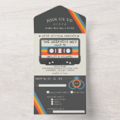 Retro Beste Hit Cassette Tape Hochzeit All In One Einladung (Innen Boden)