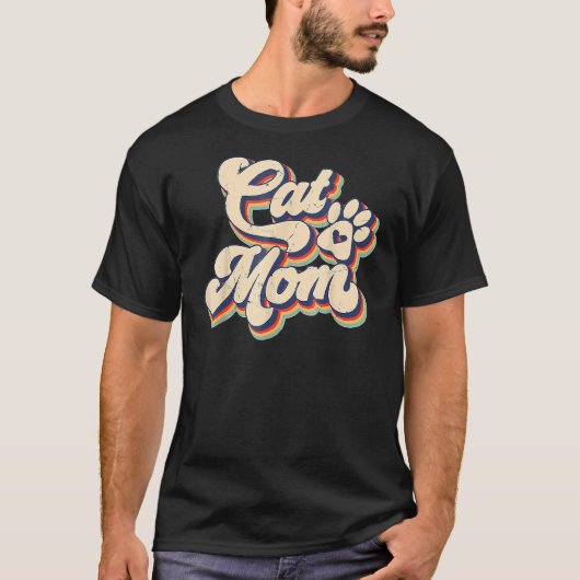 Retro beste Katzenmutter ever Katzenmama Mutterta T-Shirt (Vorderseite)