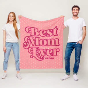 Retro Beste Mama je rosa Muttertagsgeschenk Fleecedecke