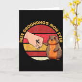 Retro Beste Murmeltier-Mutter Aller Zeiten Tierlie Karte (Gelbe Blume)