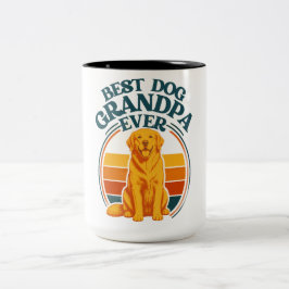 Retro Bester Hund Opa Aller Zeiten Golden Retrieve Zweifarbige Tasse