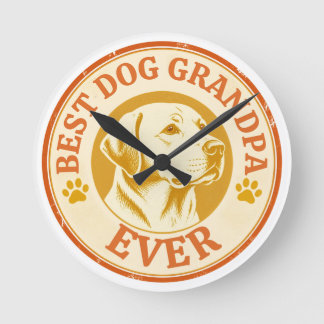 Retro Bester Hund Opa Aller Zeiten Labrador Rund Runde Wanduhr