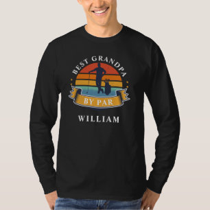 Retro Bester Opa By Par Personalisierter Golfer T-Shirt