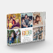Retro Bester Papa Aller Personalisierte Fotocollag Fotoblock (Links)